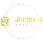 Joelu Burgeria Logo mit stilisiertem goldenem Burger-Symbol